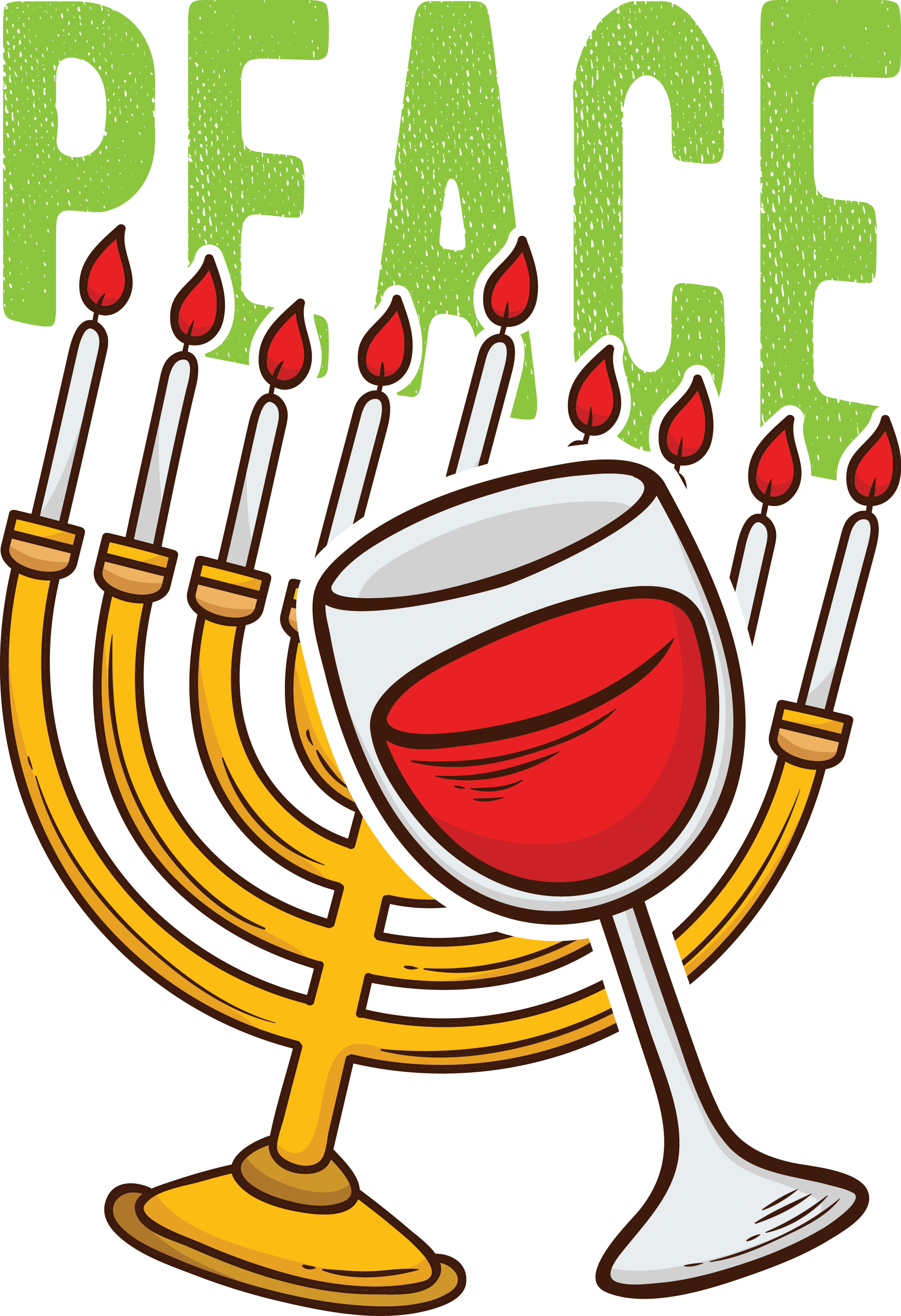 Hanukkah DTF Transfers Ready To press Adult Size - Panda DTF Transfers