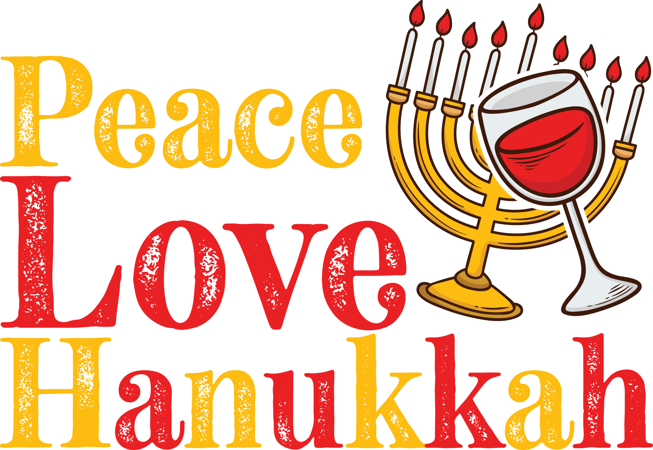 Hanukkah DTF Transfers Ready To press Adult Size - Panda DTF Transfers