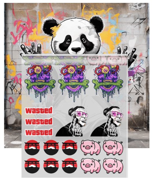 3D UV DTF Sticker Upload Your Own Gang Sheet - Panda DTF Transfers