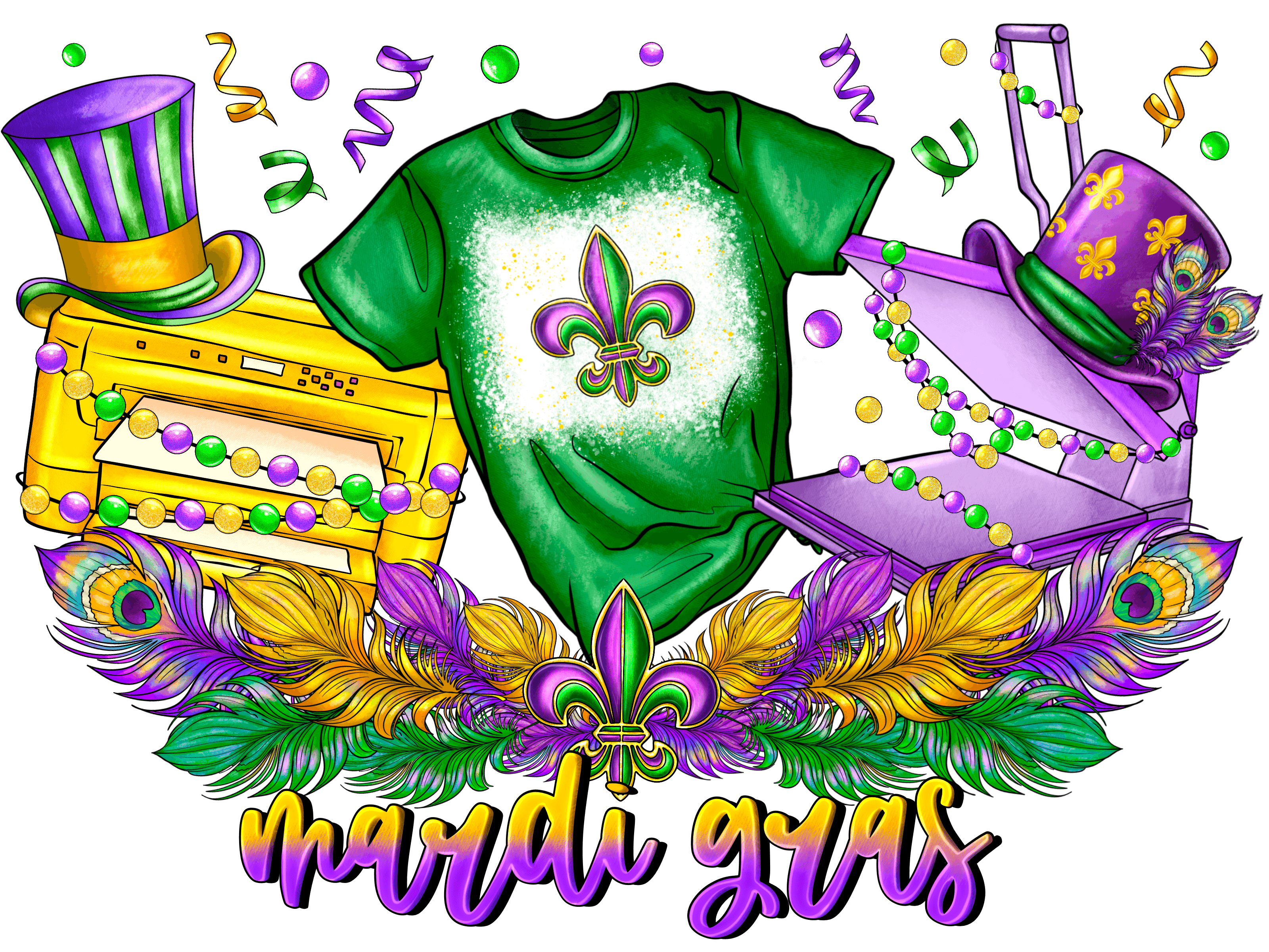 Mardi Gras DTF Ready To Press (70 Designs To Choose From) - Panda DTF Transfers