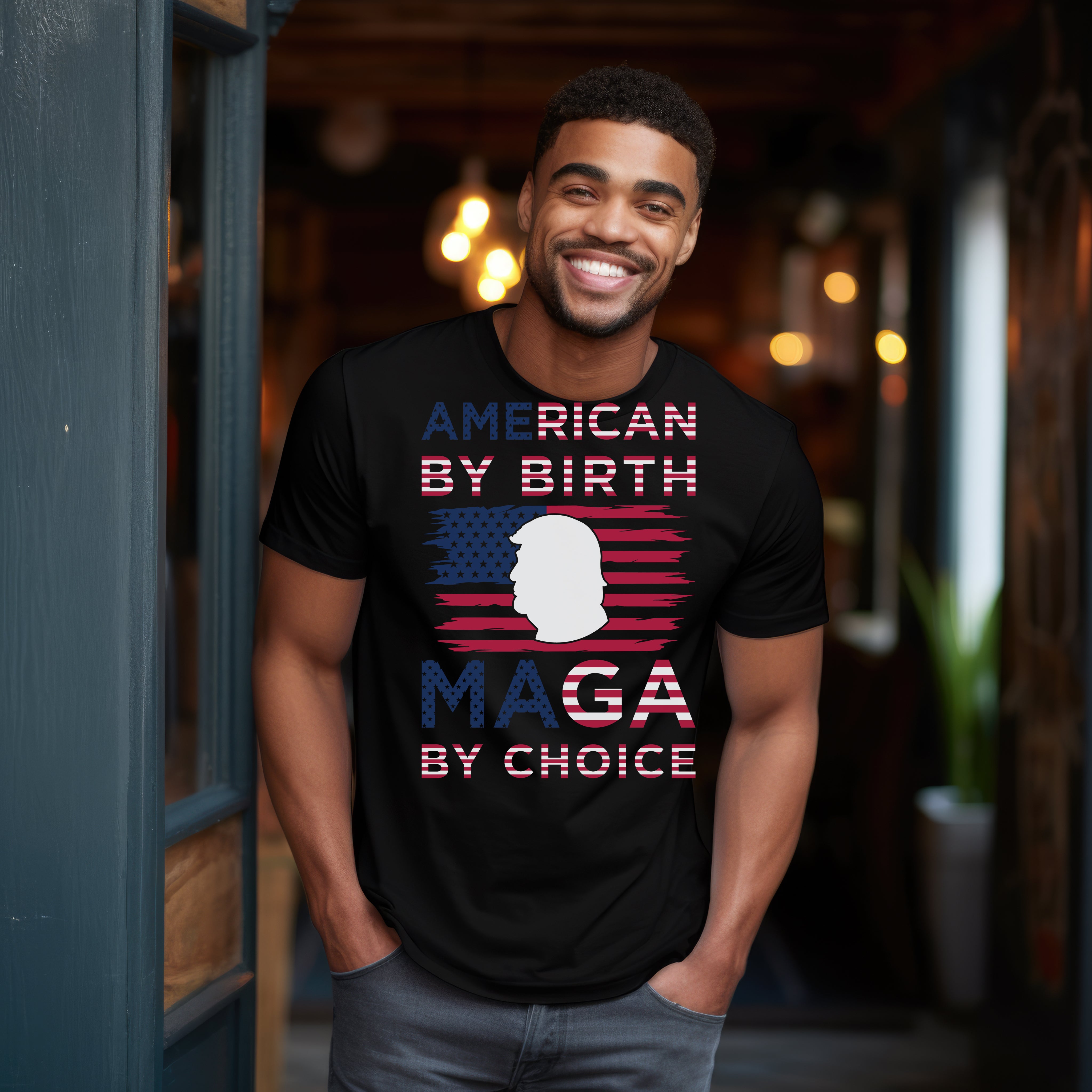 American By Birth MAGA By Choice Custom T-Shirt Trump 2024