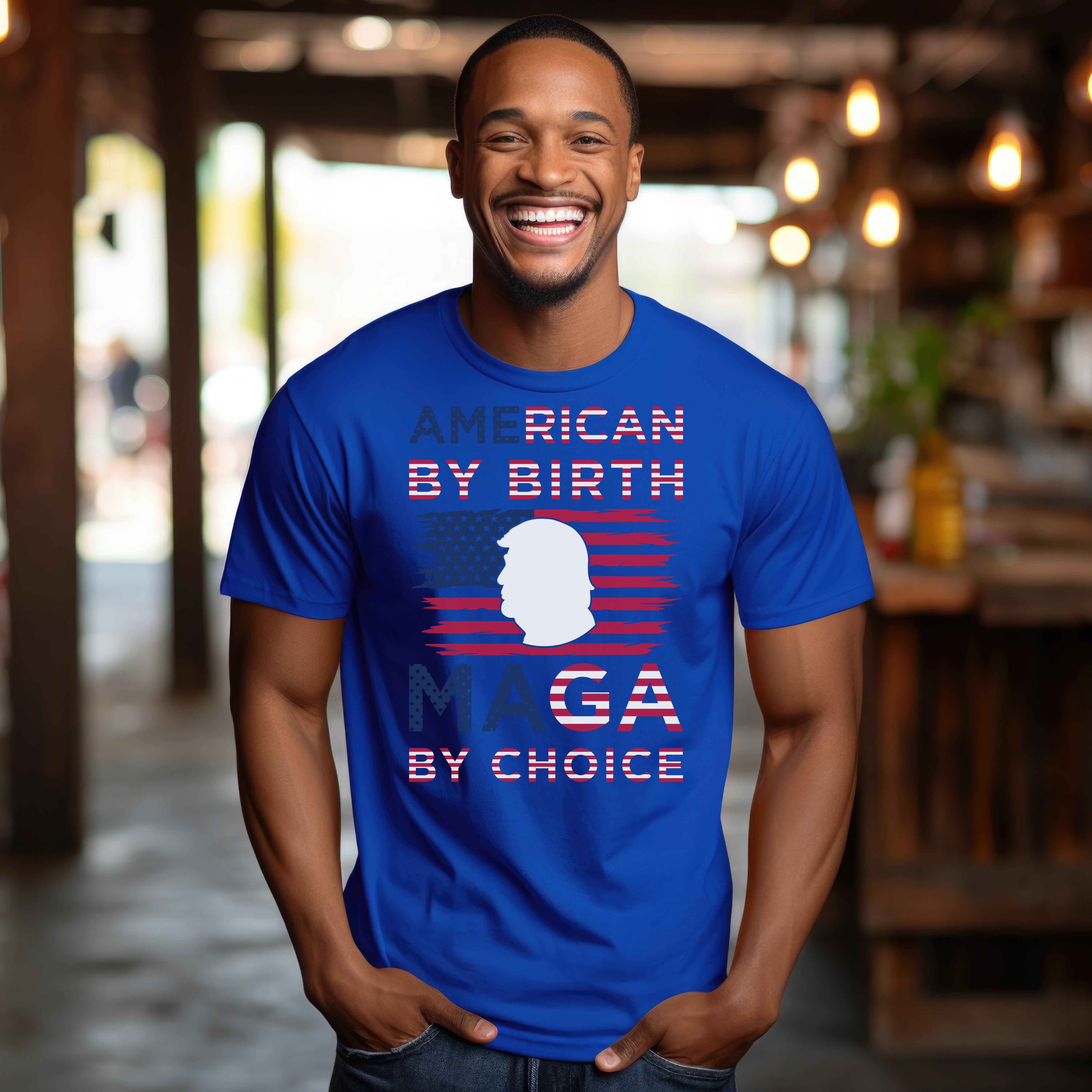 American By Birth MAGA By Choice Custom T-Shirt Trump 2024