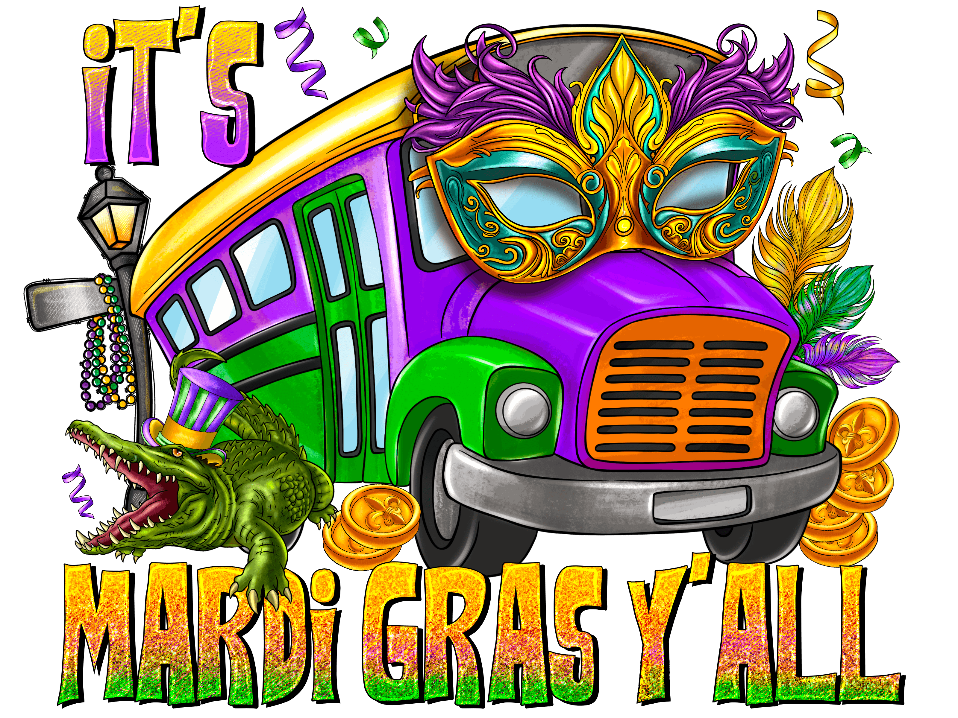 Mardi Gras DTF Ready To Press (70 Designs To Choose From) - Panda DTF Transfers