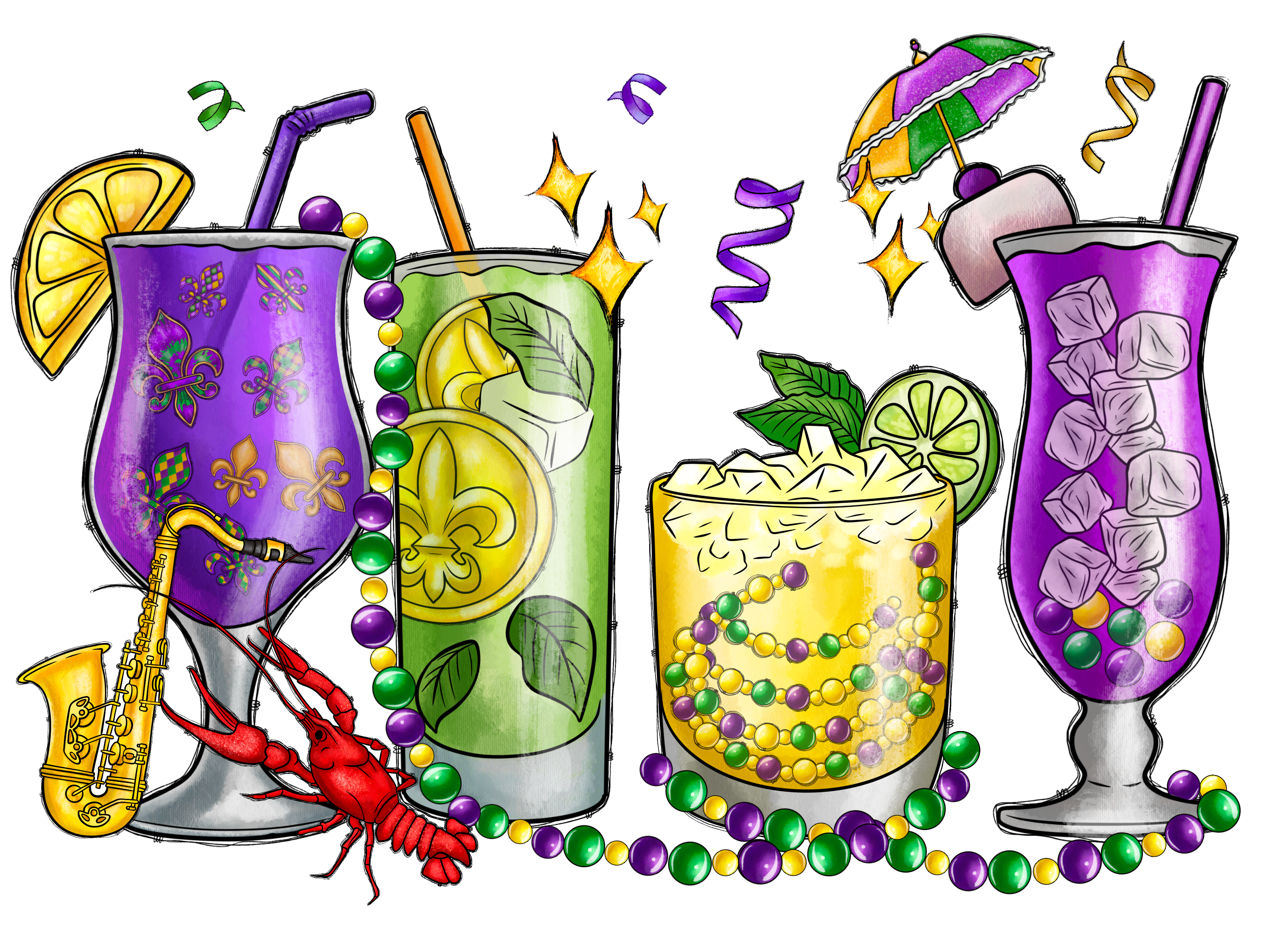 Mardi Gras DTF Ready To Press (70 Designs To Choose From) - Panda DTF Transfers