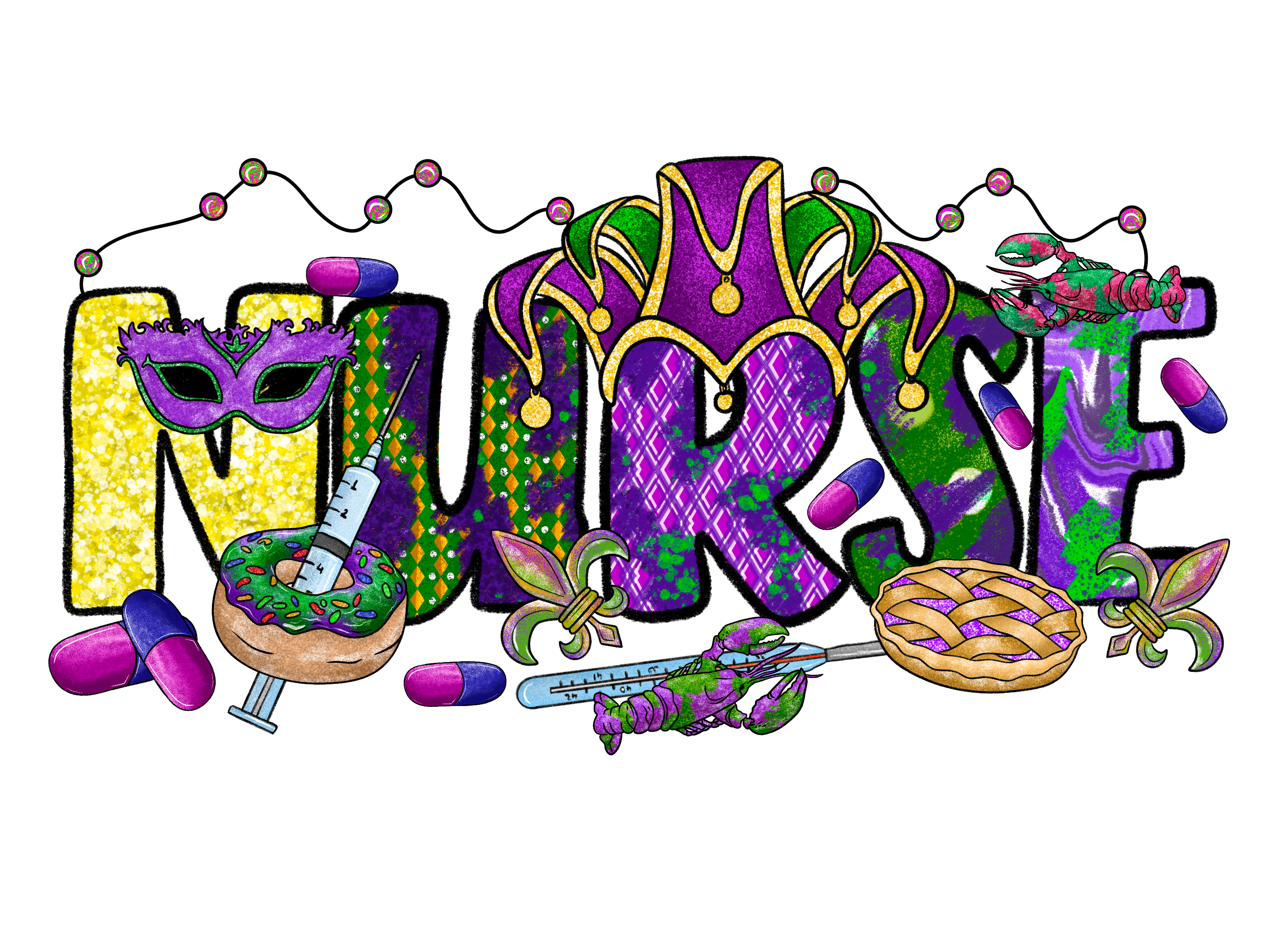 Mardi Gras DTF Ready To Press (70 Designs To Choose From) - Panda DTF Transfers