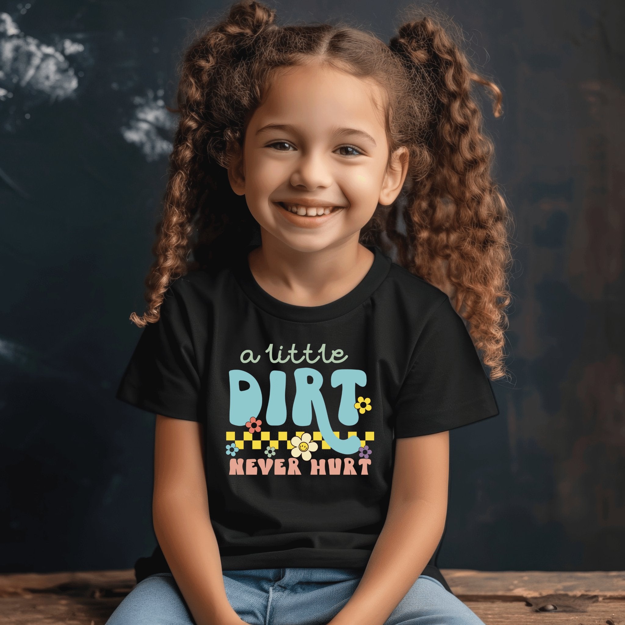 A little dirt never hurt Cute girls t-shirt - Panda DTF Transfers