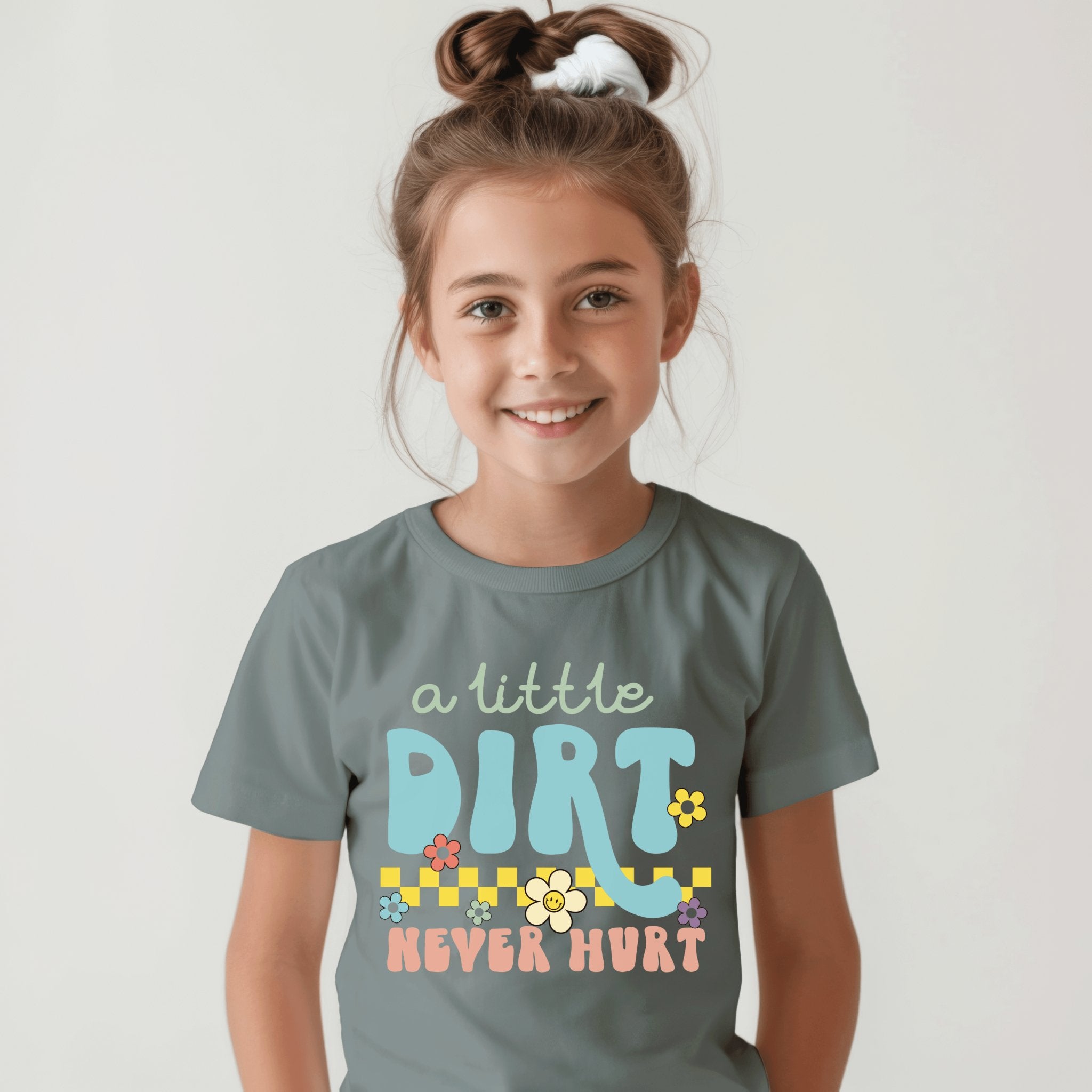 A little dirt never hurt Cute girls t-shirt - Panda DTF Transfers