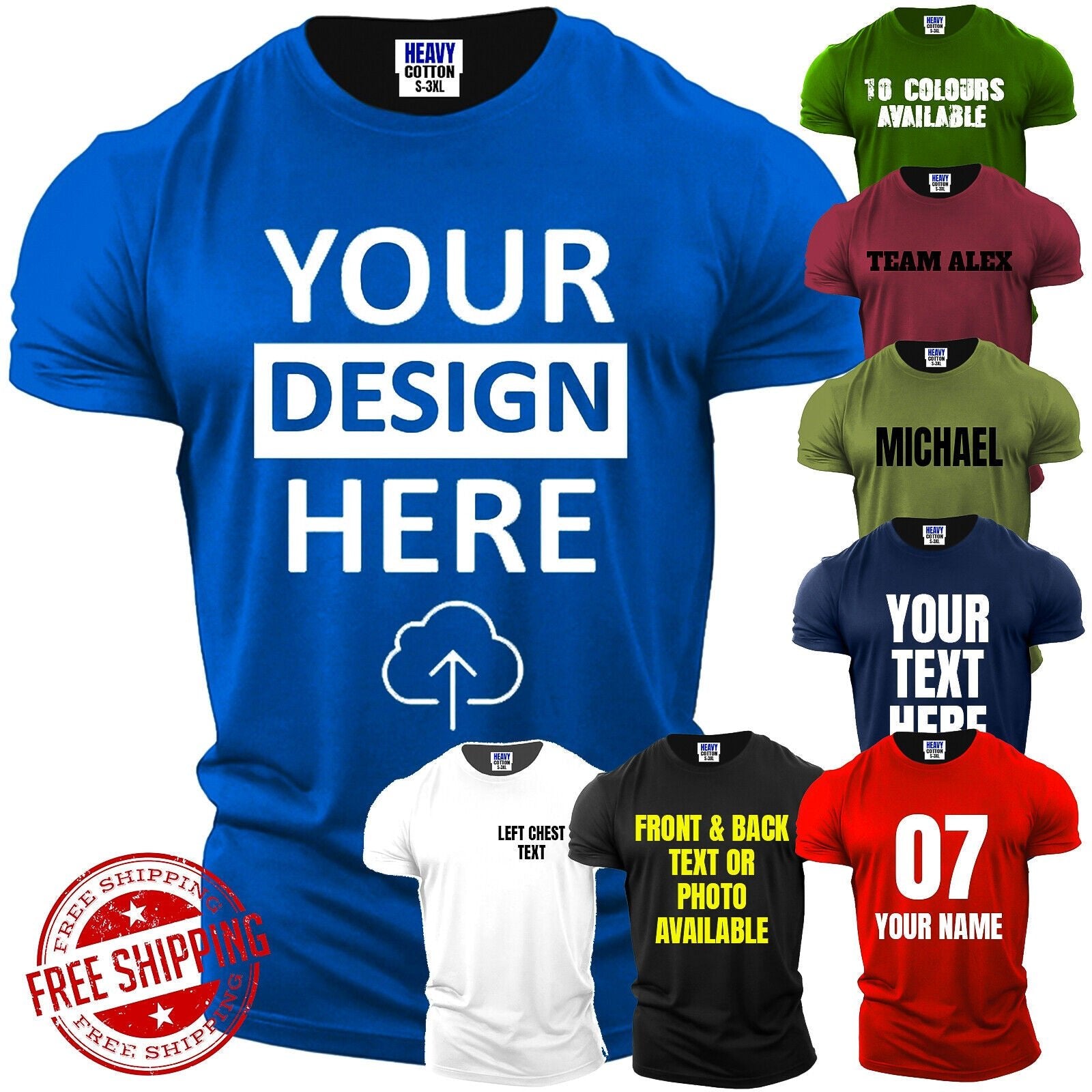 Personalized Customized Funny Mens T Shirt Your Name Here Your Logo USA New Gift - Panda DTF Transfers