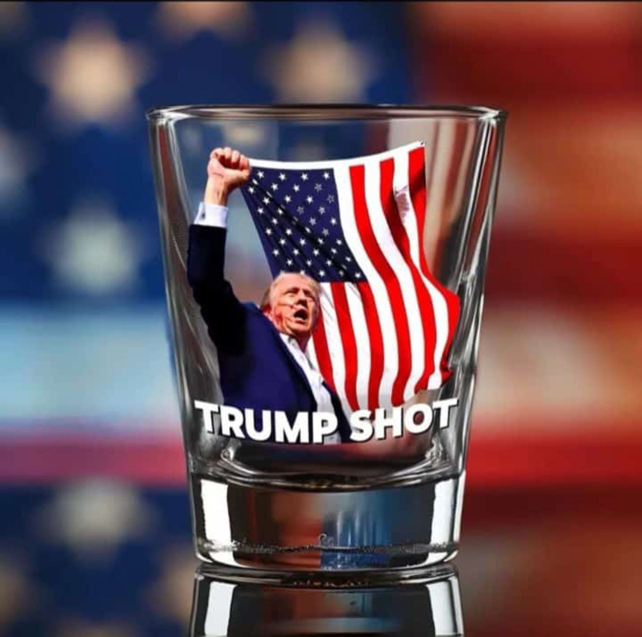 Trump 2024 Rally Trump Shot Glass | 2 oz Bourbon Whiskey Shot Glass | Shot Glasses  Made In USA