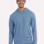 Unisex Garment-Dyed Jersey Hooded Long Sleeve T-Shirt