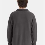Unisex Garment-Dyed Polo Collar Sweatshirt