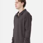 Unisex Garment-Dyed Polo Collar Sweatshirt