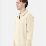 Unisex Garment-Dyed Polo Collar Sweatshirt