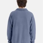 Unisex Garment-Dyed Polo Collar Sweatshirt