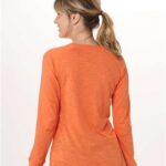 Women's Solid Preppy Patch Long Sleeve T-Shirt