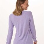 Women's Solid Preppy Patch Long Sleeve T-Shirt