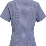 Women's Microcheck Gingham Short Sleeve Cotton Dress Shirt