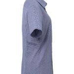 Women's Microcheck Gingham Short Sleeve Cotton Dress Shirt
