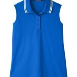 Women's CrownLux Performance® Plaited Tipped Sleeveless Polo