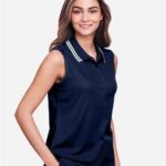 Women's CrownLux Performance® Plaited Tipped Sleeveless Polo