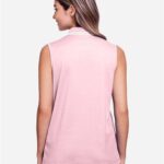Women's CrownLux Performance® Plaited Tipped Sleeveless Polo