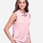 Women's CrownLux Performance® Plaited Tipped Sleeveless Polo