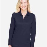 Women's CrownLux Performance® Plaited Long Sleeve Polo