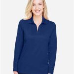 Women's CrownLux Performance® Plaited Long Sleeve Polo