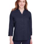 Women's Crown Collection® Stretch Broadcloth Three-Quarter Sleeve Blouse