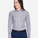 Women's Crown Collection® Banker Stripe Woven Dress Shirt