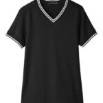 Women's CrownLux Performance® Plaited Tipped V-Neck Shirt