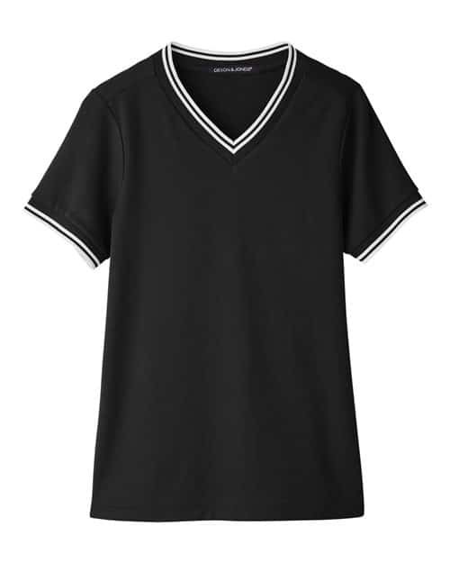 Women's CrownLux Performance® Plaited Tipped V-Neck Shirt