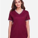 Women's CrownLux Performance® Plaited Tipped V-Neck Shirt