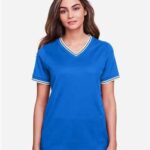 Women's CrownLux Performance® Plaited Tipped V-Neck Shirt