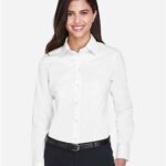 Women's Crown Collection® Solid Stretch Twill Woven Dress Shirt