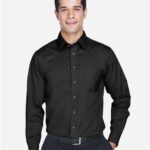 Men's Tall Crown Collection® Solid Stretch Twill Woven Dress Shirt