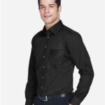 Men's Tall Crown Collection® Solid Stretch Twill Woven Dress Shirt