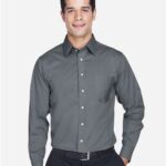 Men's Tall Crown Collection® Solid Stretch Twill Woven Dress Shirt