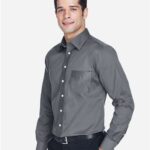 Men's Tall Crown Collection® Solid Stretch Twill Woven Dress Shirt