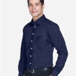 Men's Tall Crown Collection® Solid Stretch Twill Woven Dress Shirt