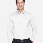 Men's Tall Crown Collection® Solid Stretch Twill Woven Dress Shirt