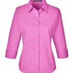 Women's Perfect Fit™ Three-Quarter Sleeve Stretch Poplin Dress Shirt