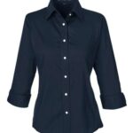 Women's Perfect Fit™ Three-Quarter Sleeve Stretch Poplin Dress Shirt