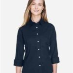 Women's Perfect Fit™ Three-Quarter Sleeve Stretch Poplin Dress Shirt
