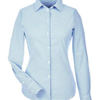 Women's CrownLux Performance® Micro Windowpane Woven Dress Shirt