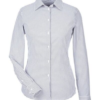 Women's CrownLux Performance® Micro Windowpane Woven Dress Shirt