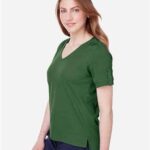 Women's CrownLux Performance® Plaited Rolled Sleeve Shirt