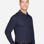 Men's Tall CrownLux Performance® Plaited Long Sleeve Polo