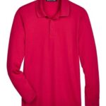 Men's Tall CrownLux Performance® Plaited Long Sleeve Polo