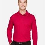 Men's Tall CrownLux Performance® Plaited Long Sleeve Polo